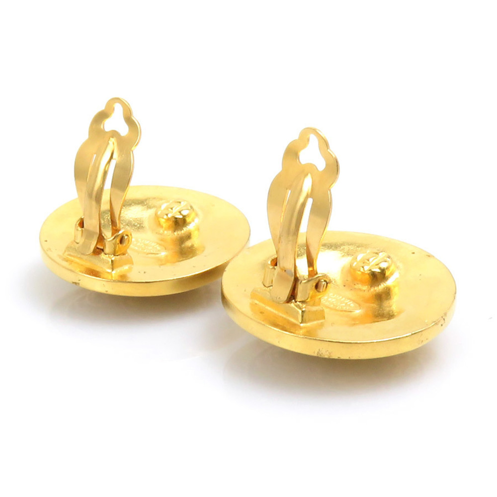CHANEL Authentic Gold Logo Earrings - Picture 4 of 13